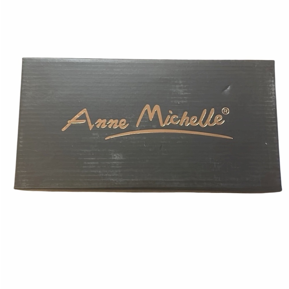 Anne Michelle Kitten Heel Slip On Black Womens Size 10 Square Toe - Picture 8 of 10